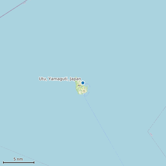 Map of Utu, Yamaguti, Japan Tide Prediction Station