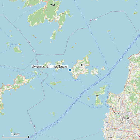 Map of Uwama, Ehime, Japan Tide Prediction Station