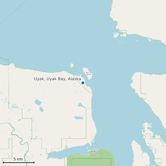 Map of Uyak, Uyak Bay, Alaska Tide Prediction Station