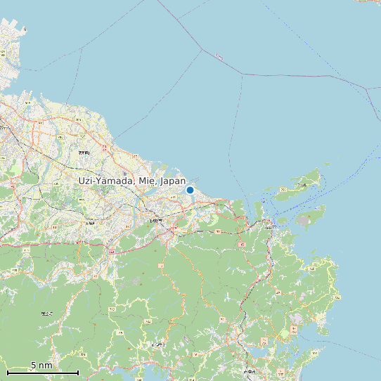 Map of Uzi-Yamada, Mie, Japan Tide Prediction Station