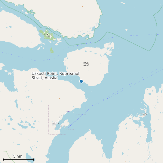 Map of Uzkosti Point, Kupreanof Strait, Alaska Tide Prediction Station