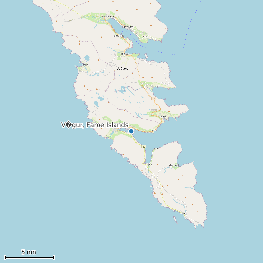 Map of V�gur, Faroe Islands Tide Prediction Station
