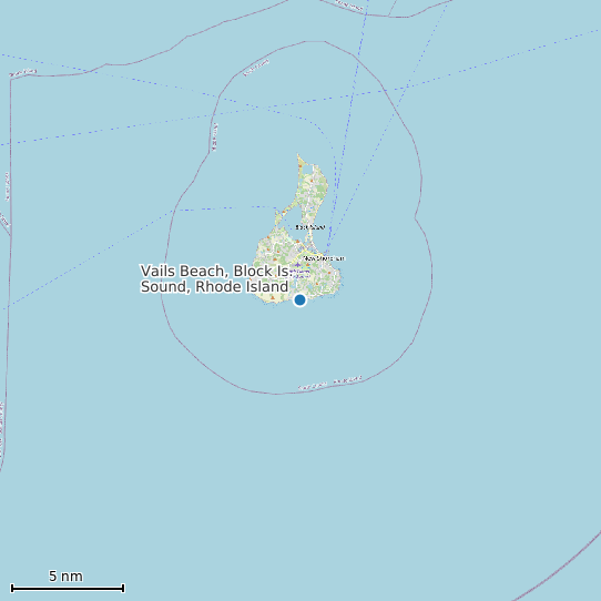 Map of Vails Beach, Block Is. Sound, Rhode Island Tide Prediction Station