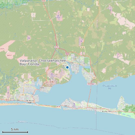 Map of Valparaiso, Choctawhatchee Bay, Florida Tide Prediction Station