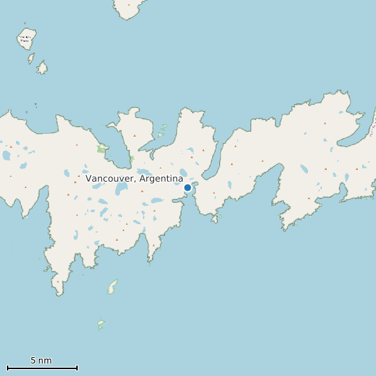 Map of Vancouver, Argentina Tide Prediction Station