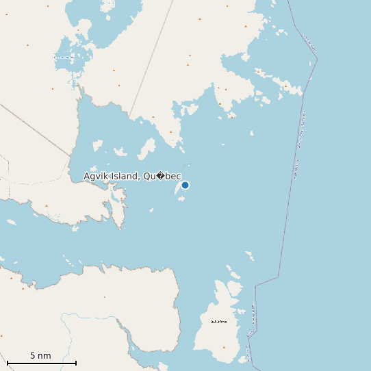 Map of Agvik Island, Qu�bec Tide Prediction Station