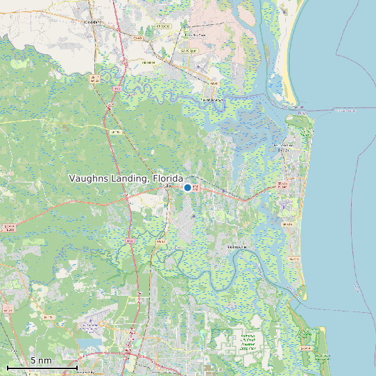 Map of Vaughns Landing, Florida Tide Prediction Station