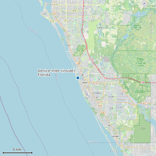 Map of Venice Inlet (inside), Florida Tide Prediction Station