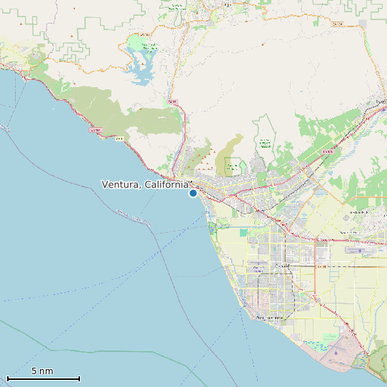 Map of Ventura, California Tide Prediction Station