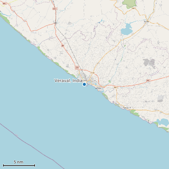 Map of Veraval, India Tide Prediction Station