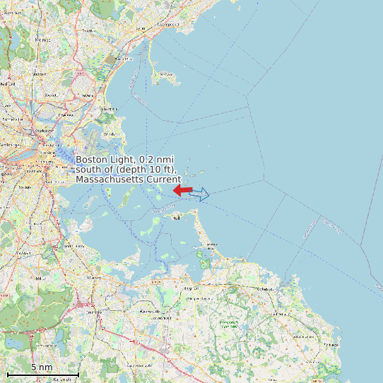 Map of Boston Light, 0.2 nmi south of (depth 10 ft), Massachusetts Current Prediction Station