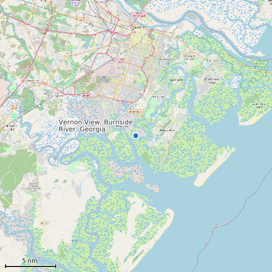 Map of Vernon View, Burnside River, Georgia Tide Prediction Station
