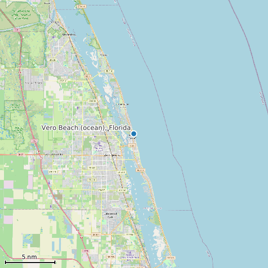 Map of Vero Beach (ocean), Florida Tide Prediction Station