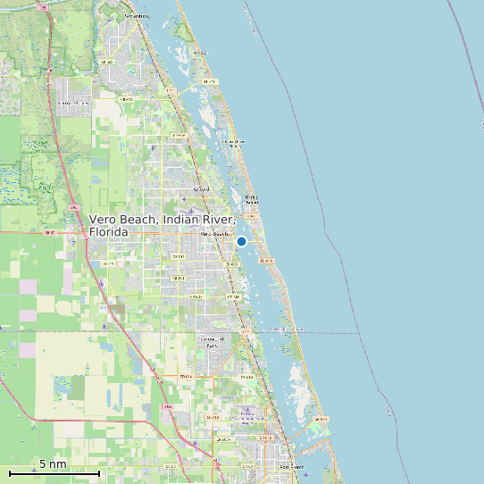 Map of Vero Beach, Indian River, Florida Tide Prediction Station