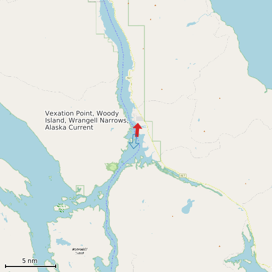 Map of Vexation Point, Woody Island, Wrangell Narrows, Alaska Current Prediction Station
