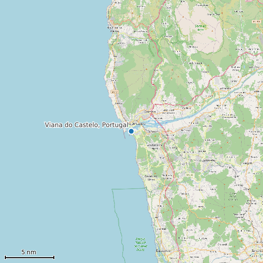 Map of Viana do Castelo, Portugal Tide Prediction Station