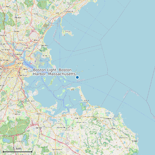 Map of Boston Light, Boston Harbor, Massachusetts Tide Prediction Station