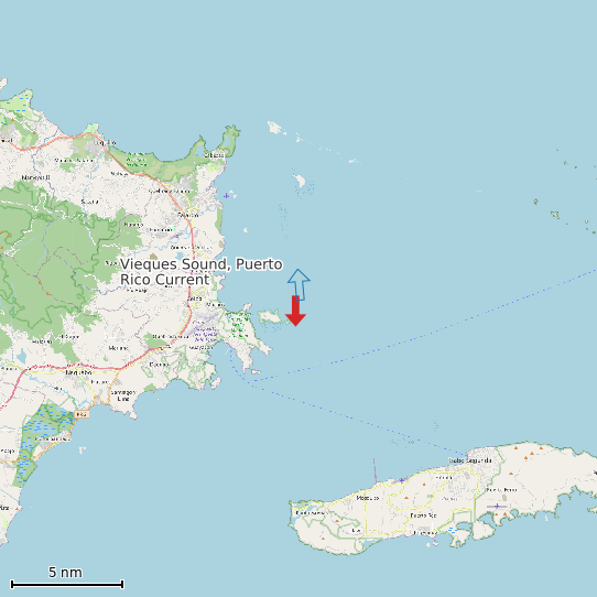 Map of Vieques Sound, Puerto Rico Current Prediction Station