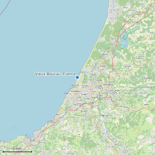 Map of Vieux-Boucau, France Tide Prediction Station