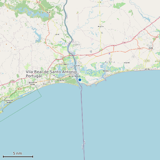 Map of Vila Real de Santo Antonio, Portugal Tide Prediction Station