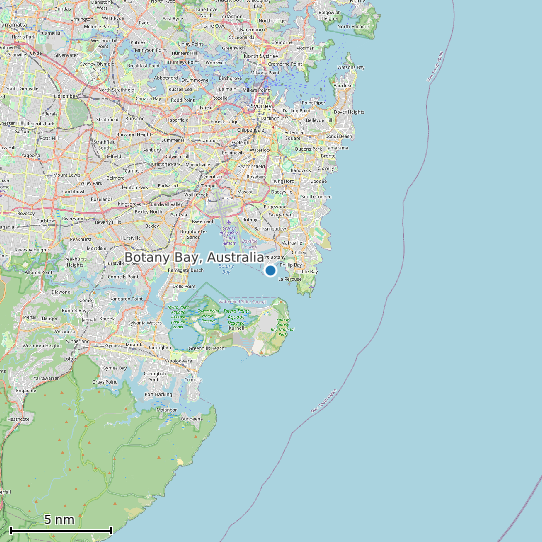 Map of Botany Bay, Australia Tide Prediction Station