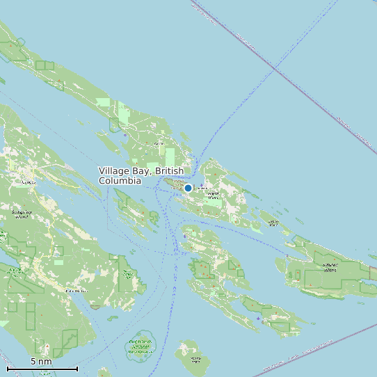 Map of Village Bay, British Columbia Tide Prediction Station