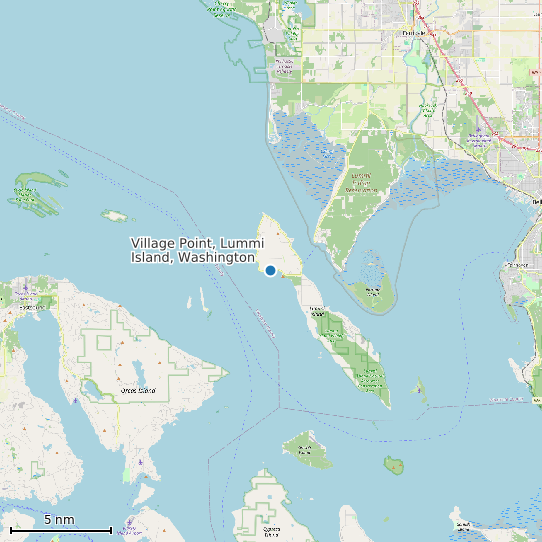 Map of Village Point, Lummi Island, Washington Tide Prediction Station