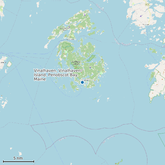 Map of Vinalhaven, Vinalhaven Island, Penobscot Bay, Maine Tide Prediction Station