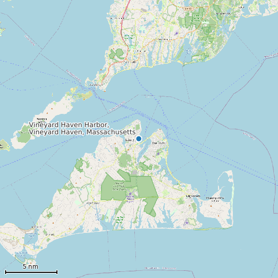 Map of Vineyard Haven Harbor, Vineyard Haven, Massachusetts Tide Prediction Station