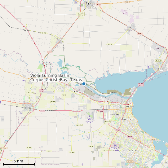 Map of Viola Turning Basin, Corpus Christi Bay, Texas Tide Prediction Station