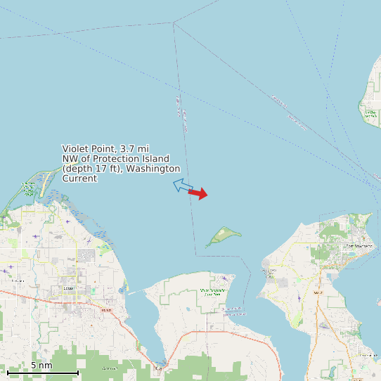 Map of Violet Point, 3.7 mi NW of Protection Island (depth 17 ft), Washington Current Prediction Station
