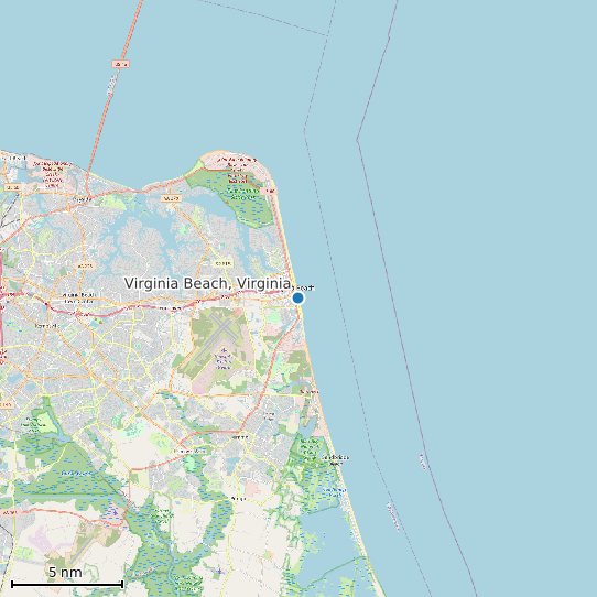 Map of Virginia Beach, Virginia Tide Prediction Station