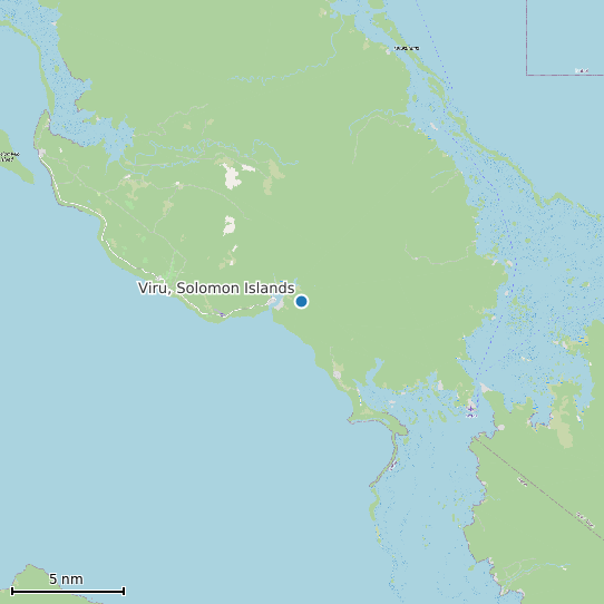 Map of Viru, Solomon Islands Tide Prediction Station