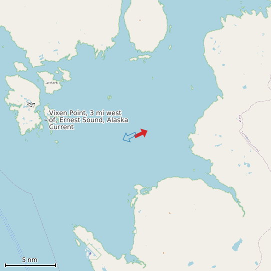 Map of Vixen Point, 3 mi west of, Ernest Sound, Alaska Current Prediction Station