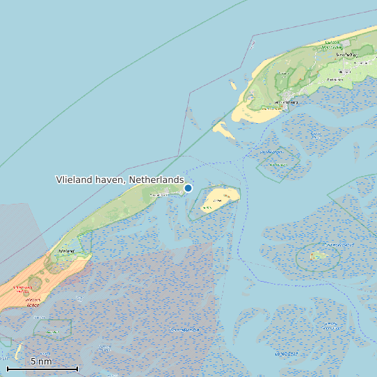 Map of Vlieland haven, Netherlands Tide Prediction Station
