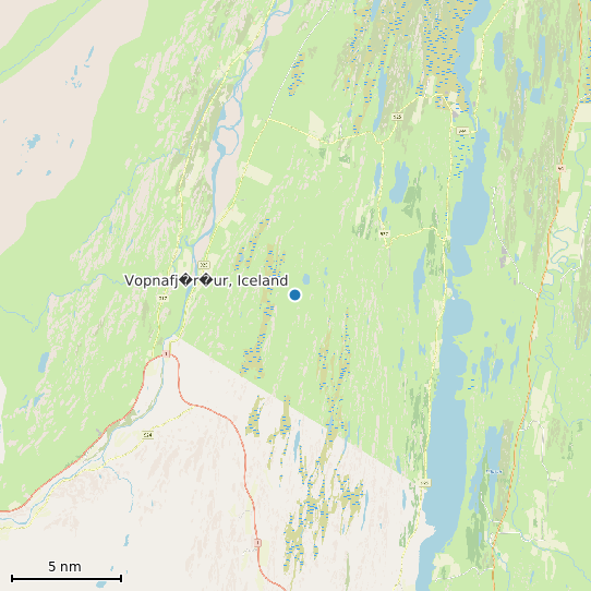 Map of Vopnafj�r�ur, Iceland Tide Prediction Station
