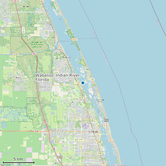 Map of Wabasso, Indian River, Florida Tide Prediction Station