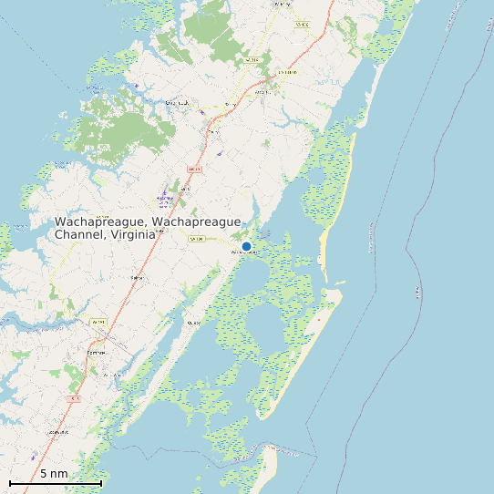 Map of Wachapreague, Wachapreague Channel, Virginia Tide Prediction Station