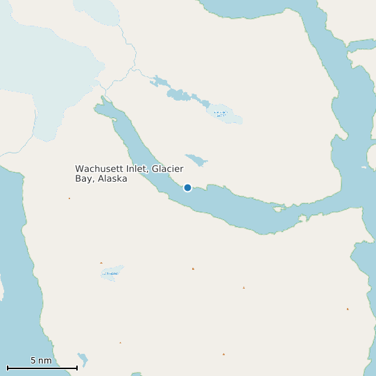 Map of Wachusett Inlet, Glacier Bay, Alaska Tide Prediction Station