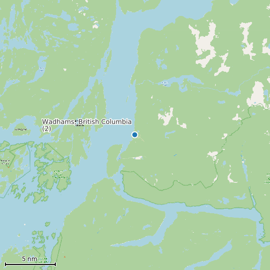 Map of Wadhams, British Columbia (2) Tide Prediction Station