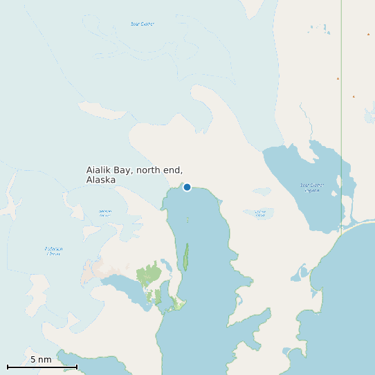 Map of Aialik Bay, north end, Alaska Tide Prediction Station