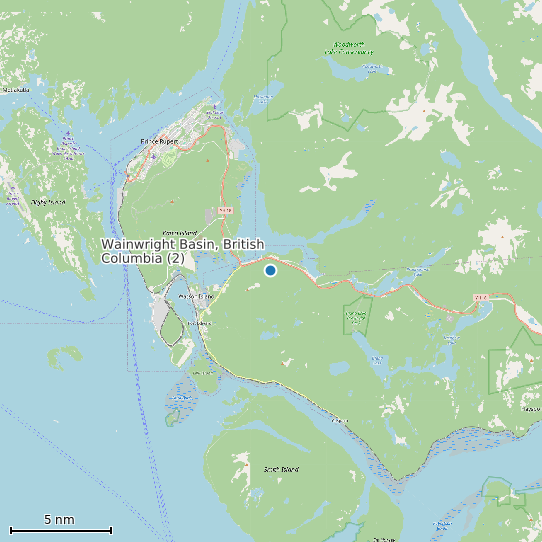 Map of Wainwright Basin, British Columbia (2) Tide Prediction Station