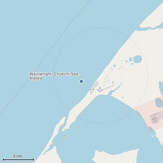 Map of Wainwright, Chukchi Sea, Alaska Tide Prediction Station