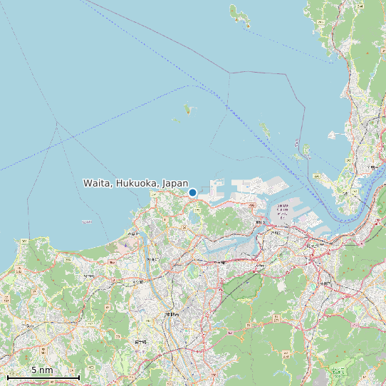Map of Waita, Hukuoka, Japan Tide Prediction Station