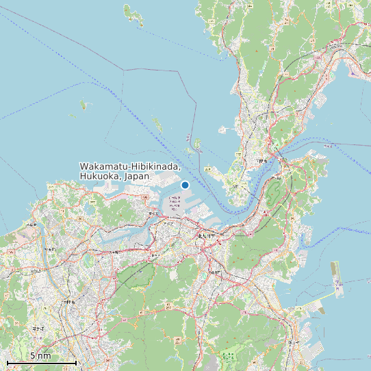 Map of Wakamatu-Hibikinada, Hukuoka, Japan Tide Prediction Station