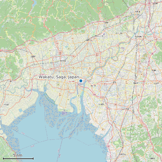Map of Wakatu, Saga, Japan Tide Prediction Station