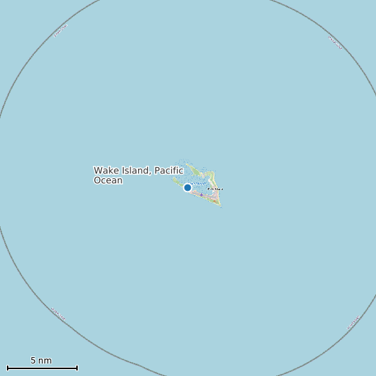 Map of Wake Island, Pacific Ocean Tide Prediction Station