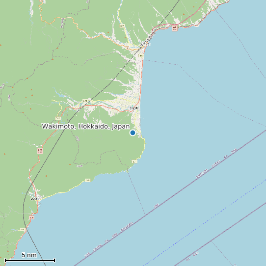 Map of Wakimoto, Hokkaido, Japan Tide Prediction Station