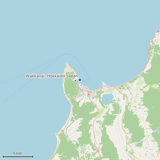 Map of Wakkanai, Hokkaido, Japan Tide Prediction Station