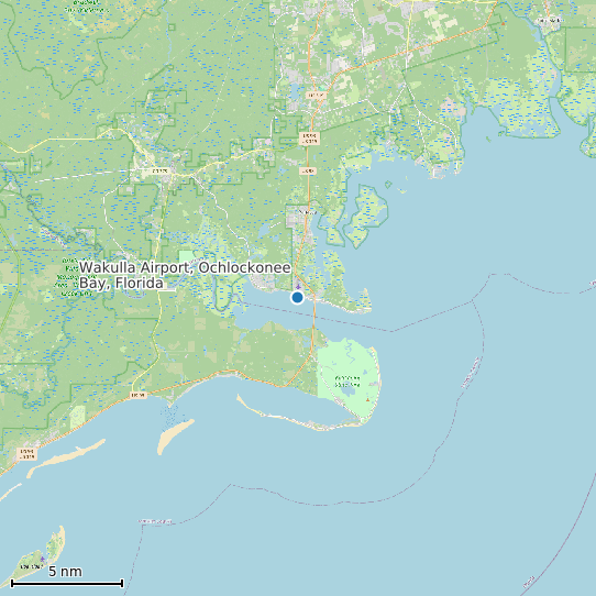 Map of Wakulla Airport, Ochlockonee Bay, Florida Tide Prediction Station